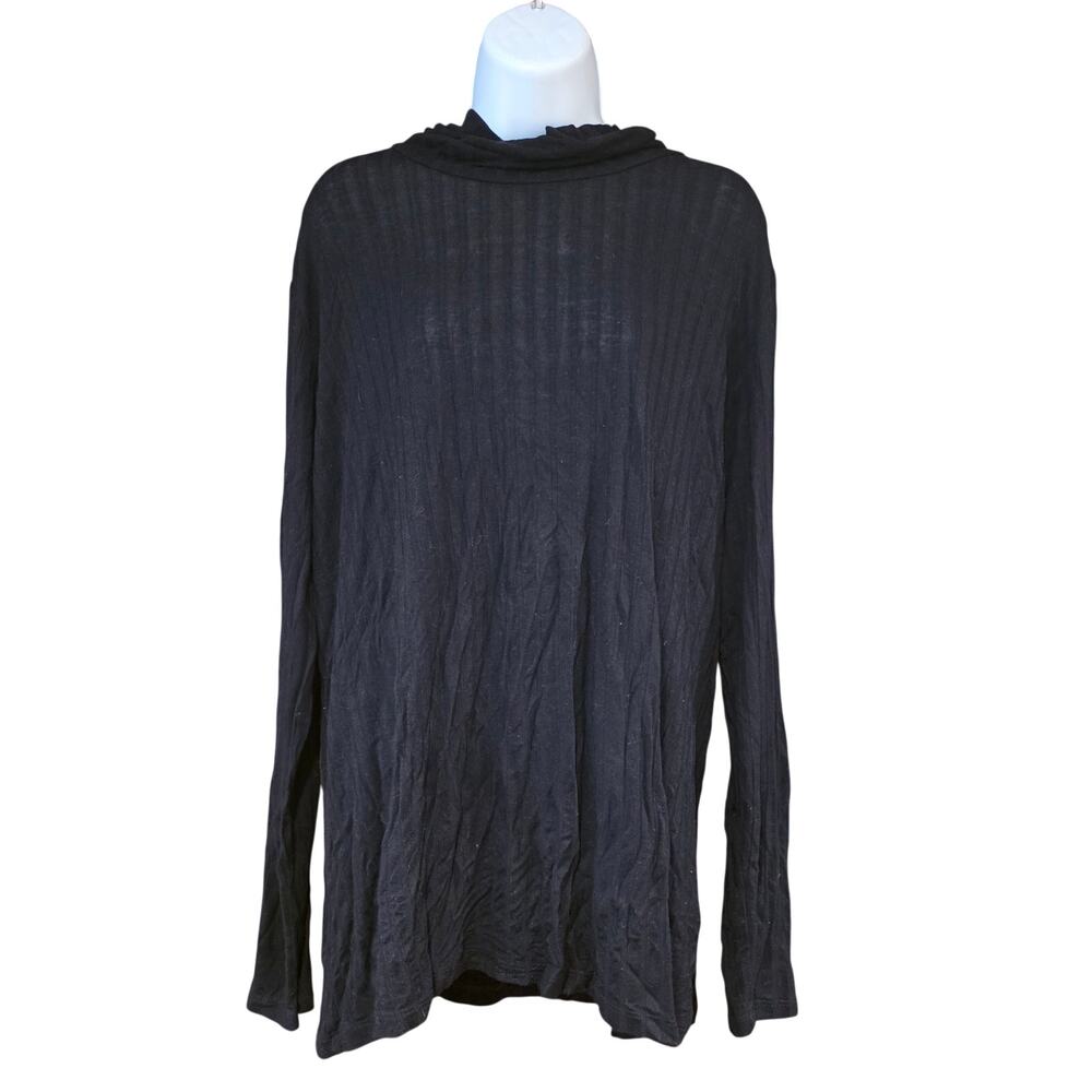 Monroe & Main black‎ cowl neck long sleeve top sz 1X